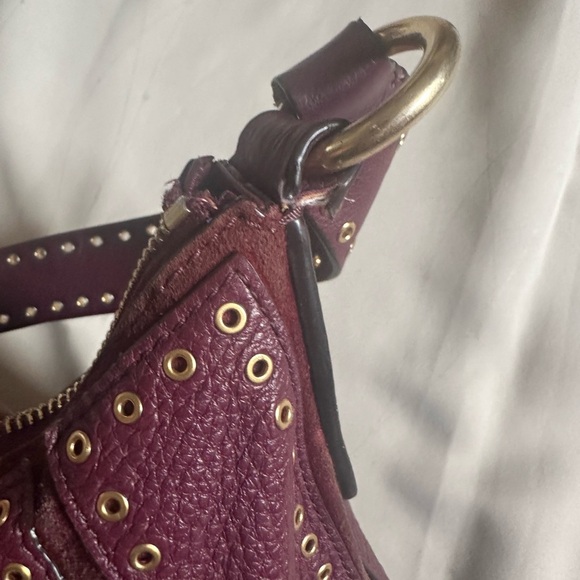 Michael Kors Red Studded Hobo Bag - Picture 4 of 7